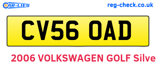 CV56OAD are the vehicle registration plates.
