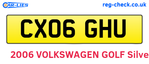 CX06GHU are the vehicle registration plates.