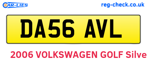 DA56AVL are the vehicle registration plates.