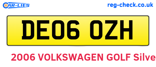 DE06OZH are the vehicle registration plates.