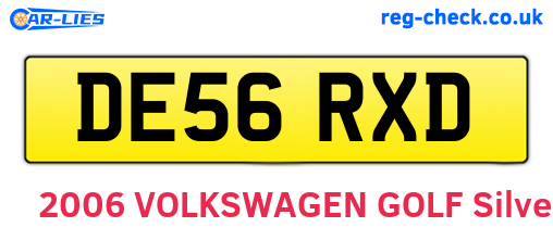DE56RXD are the vehicle registration plates.