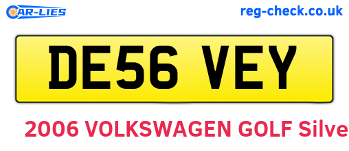 DE56VEY are the vehicle registration plates.