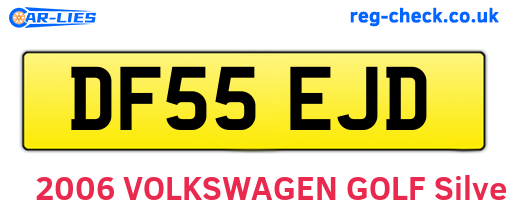 DF55EJD are the vehicle registration plates.