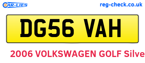 DG56VAH are the vehicle registration plates.