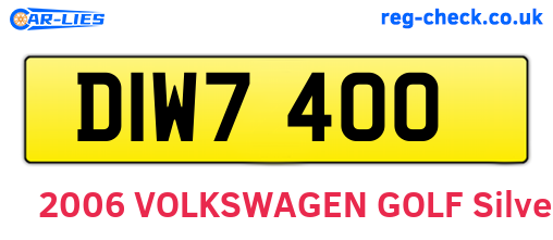 DIW7400 are the vehicle registration plates.