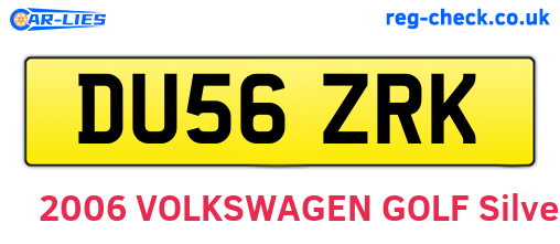 DU56ZRK are the vehicle registration plates.