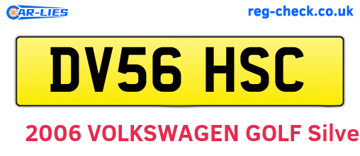 DV56HSC are the vehicle registration plates.