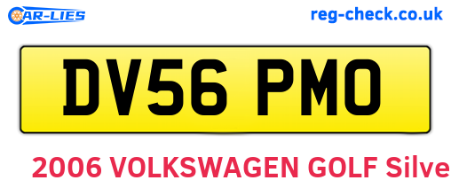 DV56PMO are the vehicle registration plates.