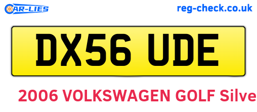 DX56UDE are the vehicle registration plates.