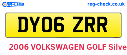 DY06ZRR are the vehicle registration plates.