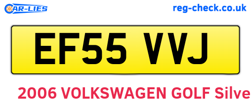 EF55VVJ are the vehicle registration plates.