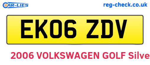 EK06ZDV are the vehicle registration plates.