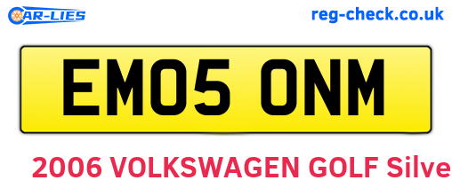 EM05ONM are the vehicle registration plates.
