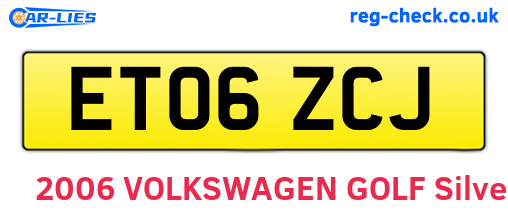ET06ZCJ are the vehicle registration plates.