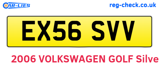 EX56SVV are the vehicle registration plates.