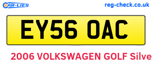 EY56OAC are the vehicle registration plates.