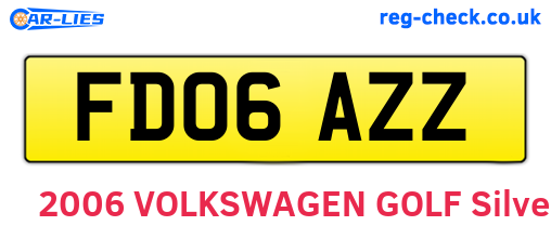 FD06AZZ are the vehicle registration plates.