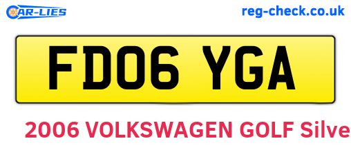 FD06YGA are the vehicle registration plates.
