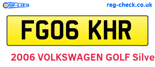 FG06KHR are the vehicle registration plates.