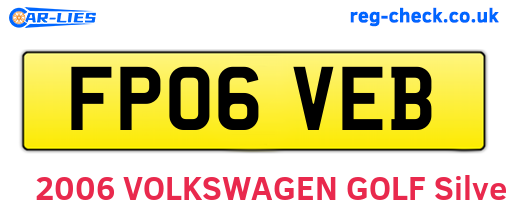 FP06VEB are the vehicle registration plates.