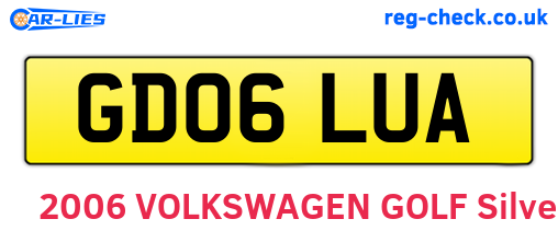 GD06LUA are the vehicle registration plates.