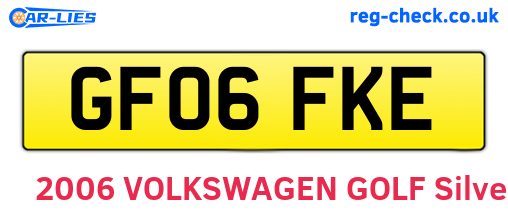 GF06FKE are the vehicle registration plates.