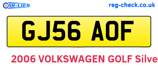 GJ56AOF are the vehicle registration plates.