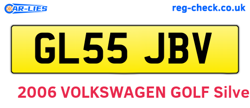 GL55JBV are the vehicle registration plates.