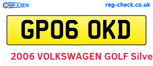 GP06OKD are the vehicle registration plates.