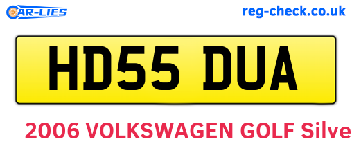 HD55DUA are the vehicle registration plates.