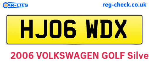 HJ06WDX are the vehicle registration plates.