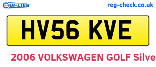 HV56KVE are the vehicle registration plates.