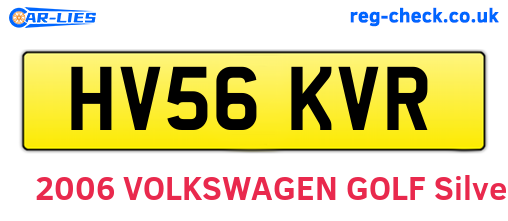 HV56KVR are the vehicle registration plates.