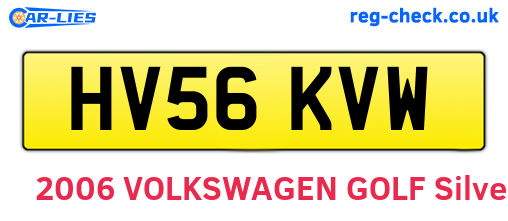 HV56KVW are the vehicle registration plates.