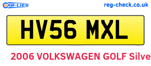HV56MXL are the vehicle registration plates.