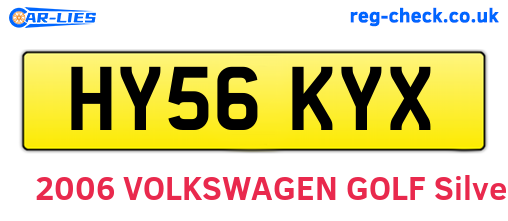 HY56KYX are the vehicle registration plates.