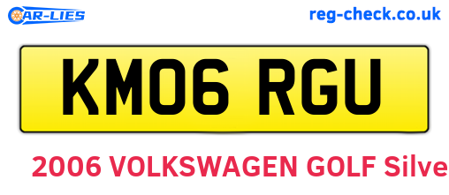 KM06RGU are the vehicle registration plates.