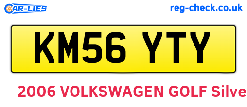 KM56YTY are the vehicle registration plates.