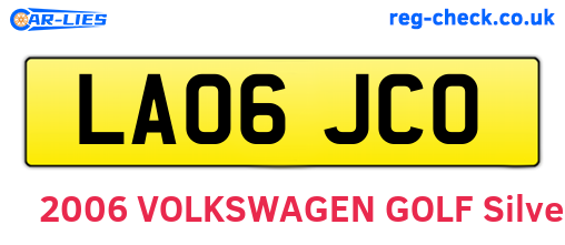 LA06JCO are the vehicle registration plates.