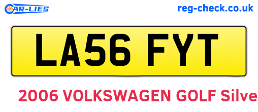 LA56FYT are the vehicle registration plates.