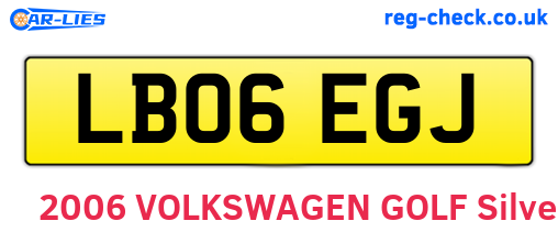 LB06EGJ are the vehicle registration plates.