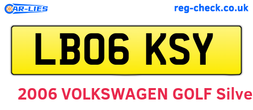 LB06KSY are the vehicle registration plates.