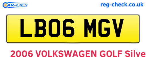 LB06MGV are the vehicle registration plates.