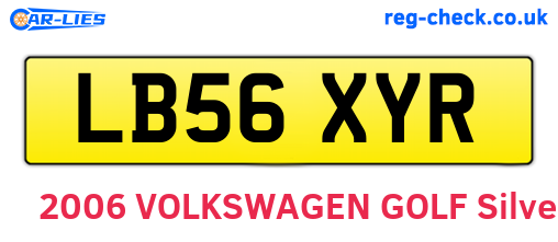 LB56XYR are the vehicle registration plates.