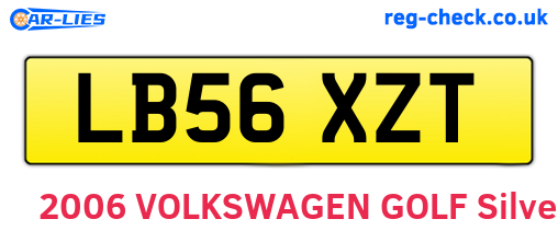 LB56XZT are the vehicle registration plates.
