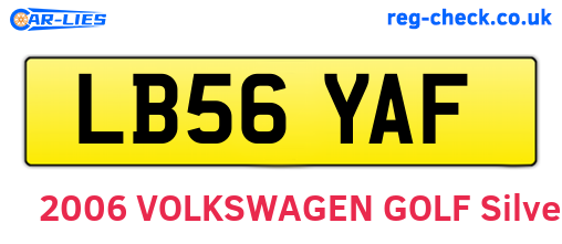 LB56YAF are the vehicle registration plates.