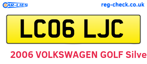 LC06LJC are the vehicle registration plates.