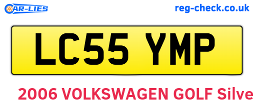 LC55YMP are the vehicle registration plates.