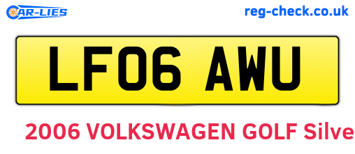 LF06AWU are the vehicle registration plates.
