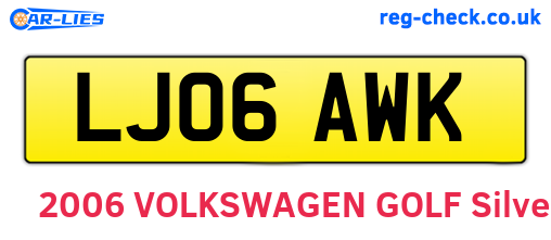LJ06AWK are the vehicle registration plates.